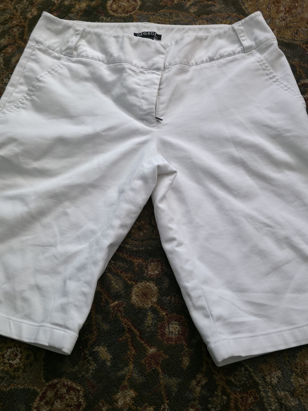 4/$25 Deal! White Bermuda Shorts with Front Pockets